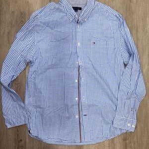 Tommy Hilfiger Men's Light Blue Gingham Shirt